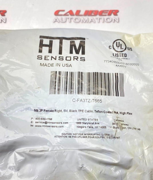 HTH SENSORS C-F3TZ-T665 Single Ended Cable - Caliber Automation Online Store