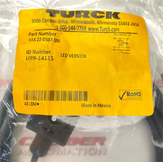 TURCK VAS 22-D587-5M Cordset - Caliber Automation Online Store