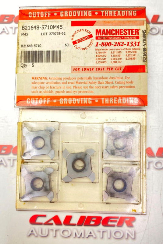 MANCHESTER 5710M45 Qty5 Carbide Grooving/Threading Inserts (NEW) - Caliber Automation Online Store