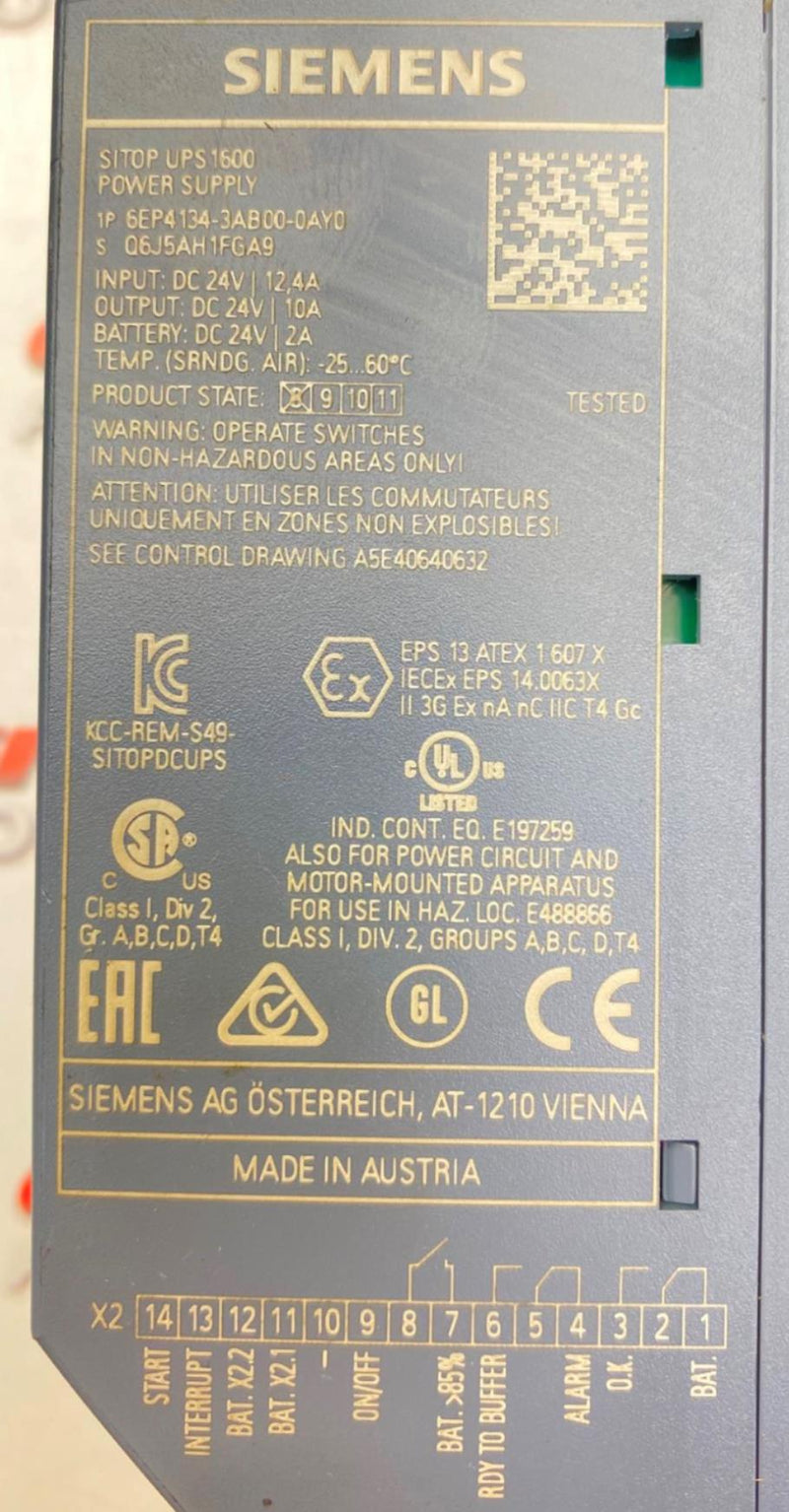 Load image into Gallery viewer, SIEMENS 6EP4134-3AB00-0AY0 SITOP UPS1600 Power Supply (USED) - Caliber Automation Online Store
