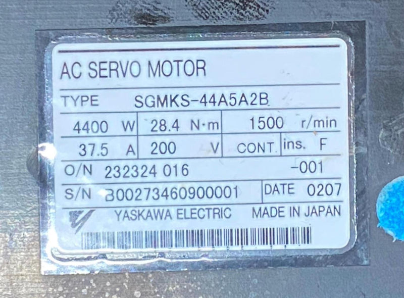 Load image into Gallery viewer, YASKAWA SGMKS-44A5A2B AC SERVO MOTOR (USED) - Caliber Automation Online Store
