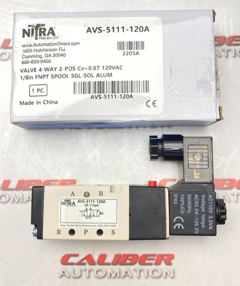 Load image into Gallery viewer, NITRA AVS-5111-120A SOLENOID VALVE (NEW) - Caliber Automation Online Store
