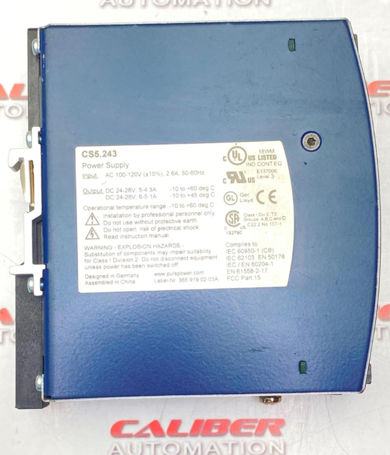 Load image into Gallery viewer, PULS DIMENSION CS5 Power Supply DC 24V 5A  (USED) - Caliber Automation Online Store
