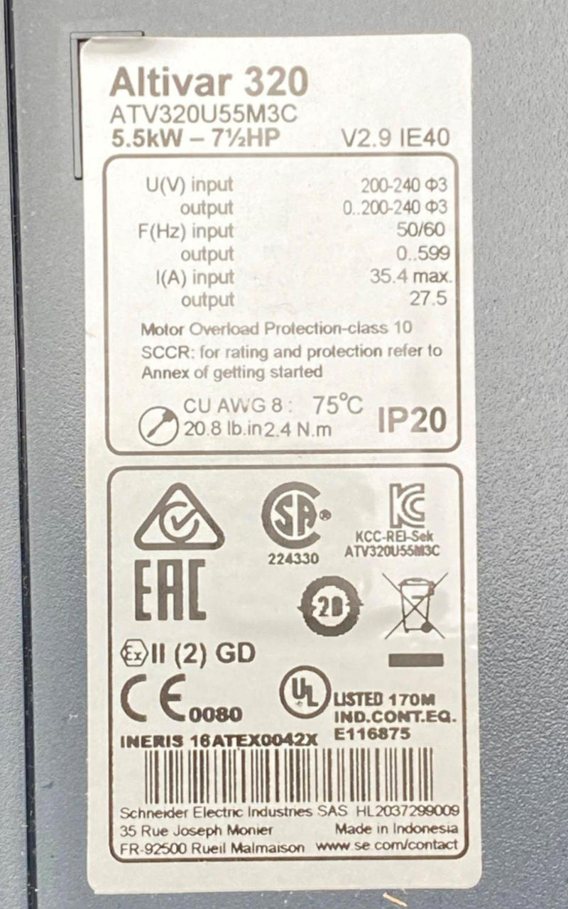Load image into Gallery viewer, SCHNEIDER ELECTRIC ATV320U55M3C Variable Speed Drive (NEW) - Caliber Automation Online Store
