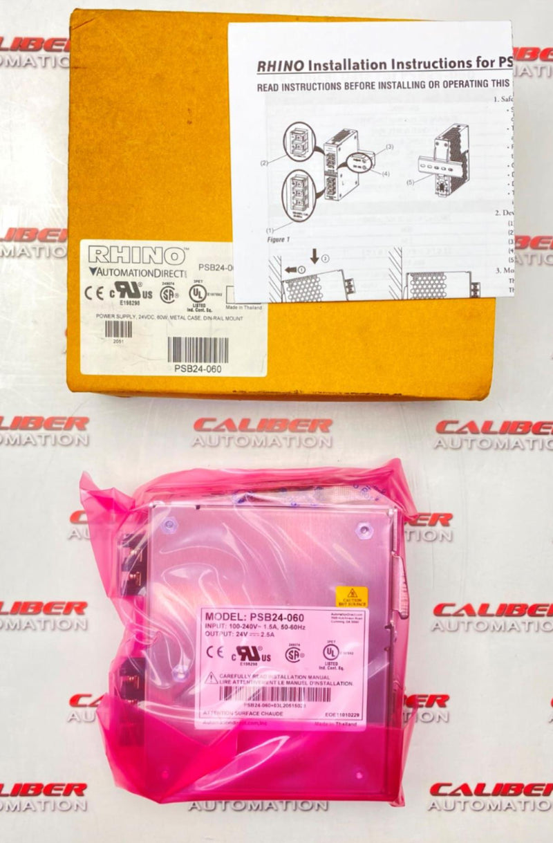 Load image into Gallery viewer, RHINO PSB24-060 Power Supply 24VDC 60W (NEW) - Caliber Automation Online Store
