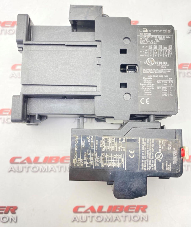 Load image into Gallery viewer, C3 CONTROLS 300-S09N30 Contactor  W/320-B2 Thermal Overload Relay (USED) - Caliber Automation Online Store
