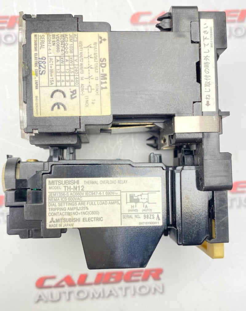 Load image into Gallery viewer, MITSUBISHI SD-M11Contactor With TH-N12 Overload Relay (USED) - Caliber Automation Online Store
