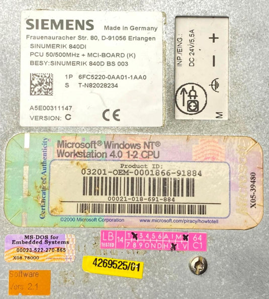 SIEMENS 6FC5220-0AA01-1AA0 SINUMERIK  PCU 50 A5E00066190 (USED) - Caliber Automation Online Store