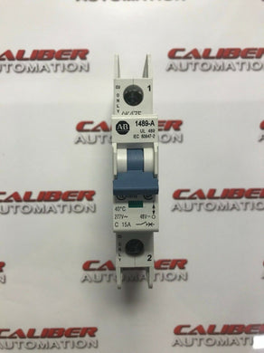 Allen-Bradley 1489-A1C150 Circuit Breaker, 1 Pole, Trip Curve C, 15 Amp, 277 VAC - Caliber Automation Online Store