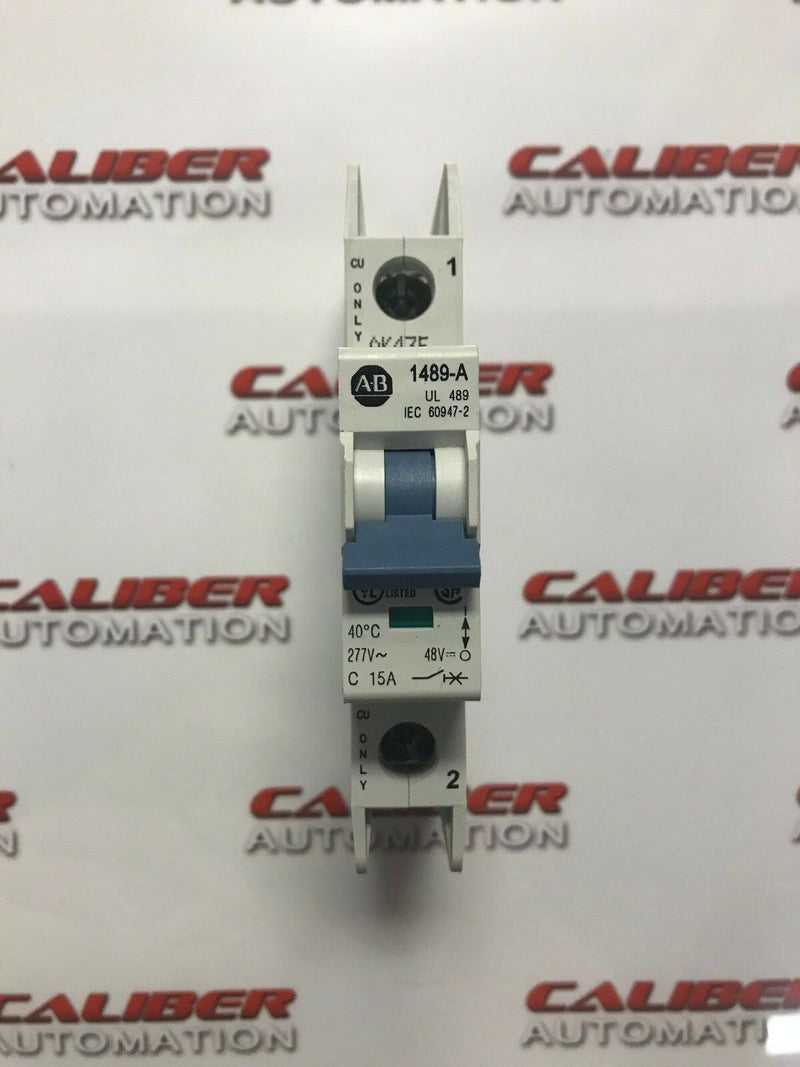 Load image into Gallery viewer, Allen-Bradley 1489-A1C150 Circuit Breaker, 1 Pole, Trip Curve C, 15 Amp, 277 VAC - Caliber Automation Online Store
