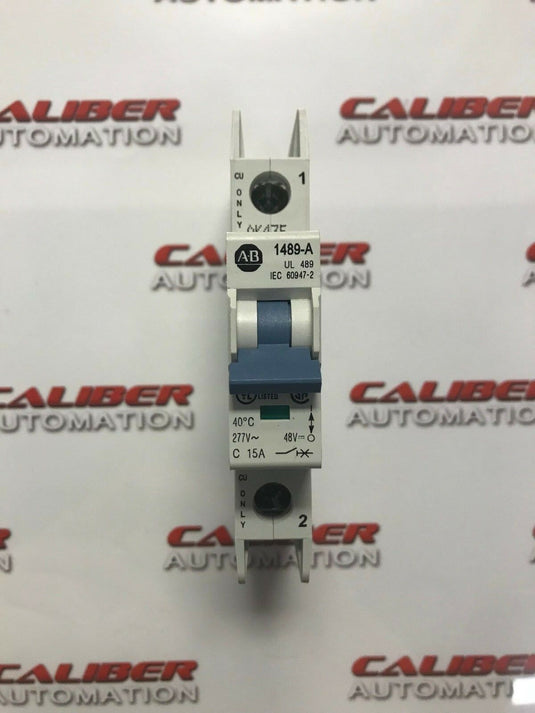 Allen-Bradley 1489-A1C150 Circuit Breaker, 1 Pole, Trip Curve C, 15 Amp, 277 VAC - Caliber Automation Online Store