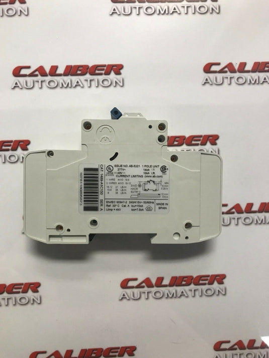 Allen-Bradley 1489-A1C150 Circuit Breaker, 1 Pole, Trip Curve C, 15 Amp, 277 VAC - Caliber Automation Online Store