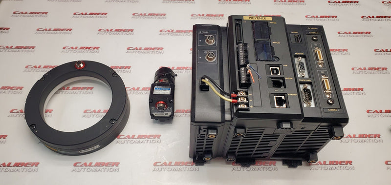 Load image into Gallery viewer, Keyence Vision CV-X252AP Camera CA-HX048M Light CA-DC30E CA-DRW10X With Cables - Caliber Automation Online Store

