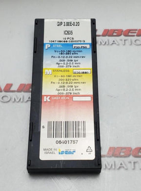 Iscar GIP 3.00E - 0.20 IC635 Insert (Pack of 4) - Caliber Automation Online Store