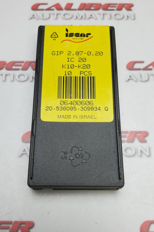 Iscar GIP 2.87-0.20 IC20 Insert (Pack of 5) - Caliber Automation Online Store