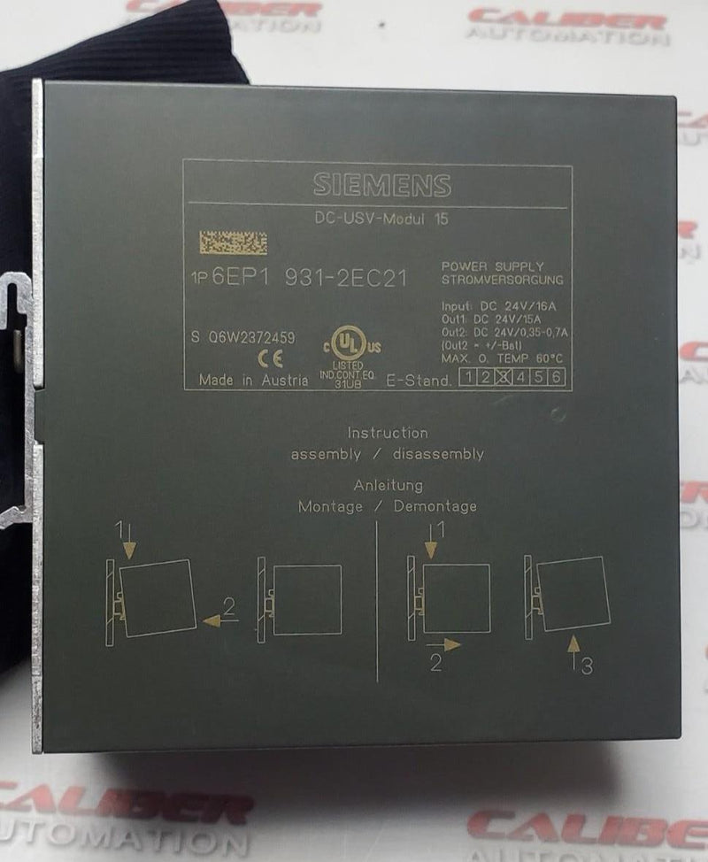 Load image into Gallery viewer, SIEMENS SITOP 6EP1 931-2EC21 DC-USV-Modul 15 - Caliber Automation Online Store
