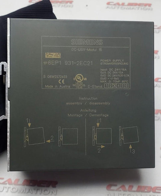 SIEMENS SITOP 6EP1 931-2EC21 DC-USV-Modul 15 - Caliber Automation Online Store