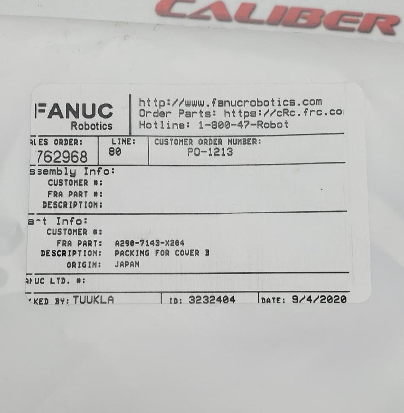 Load image into Gallery viewer, FANUC A290-7143-X204 Packing For Cover B - Caliber Automation Online Store
