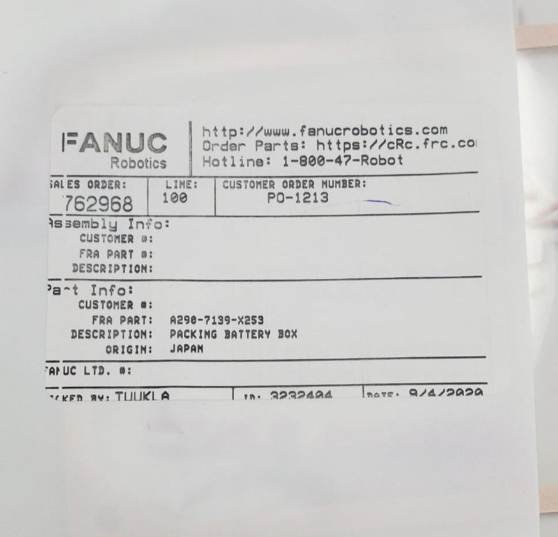 Load image into Gallery viewer, FANUC A290-7139-X253 PACKING BATTERY BOX - Caliber Automation Online Store
